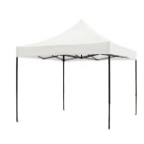 Cort pavilion pliabil, 3x3 m, cadru metal cu panza impermeabila pentru Curte, Gradina, Evenimente, Alb