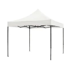 Cort pavilion pliabil, 3x3 m, cadru metal cu panza impermeabila pentru Curte, Gradina, Evenimente, Alb