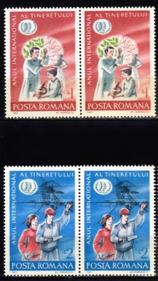 A11 TX10 6 - 1985 - Anul international al tineretului - perechi de doua timbre foto