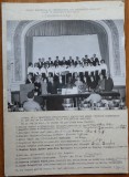 Foto pe carton de la omagierea compozitorului Ciprian Porumbescu la Clubul Sindicatelor din Bucuresti si program artistic cu semnaturi olografe, 1969