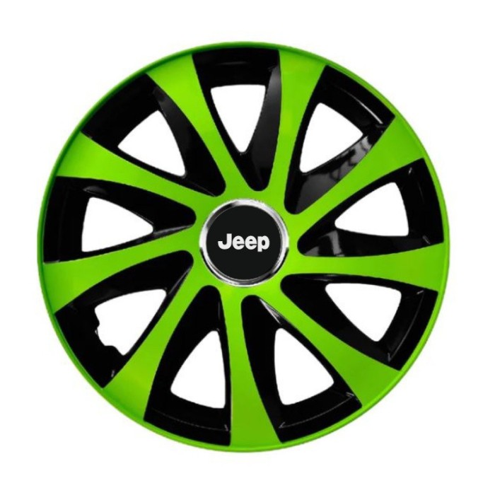 Set 4 capace roti extra drift green R13 pentru gama auto Jeep