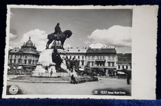 CLUJ - STATUIA MATEI CORVIN , CARTE POSTALA ILUSTRATA , MONOCROMA , CIRCULATA , DATATA 1938 foto