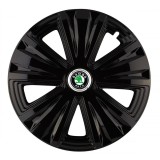 Set 4 capace roti pentru Skoda, model Glory Black, R16
