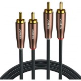 Cablu Audio UGREEN AV104, 2 x RCA - 2 x RCA, 2m, Negru
