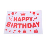 Sticker autocolant pentru baloane, flippy, tematica aniversare, model happy birthday, 29x21 cm, rosu
