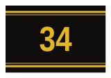 Sticker autoadeziv nr. 34 - Signetten SAFE auriu pe fundal negru