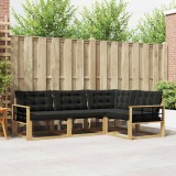 vidaXL Set de canapele de exterior cu pernă 4 pcs Alb și negru 3388642
