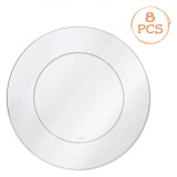 Farfurii Reutilizabile, Model Transparent, Set 8 Bucăți, Diametru 18 cm, Potrivite pentru Mașina de Spălat Vase, Oem