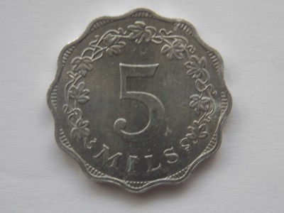 5 MILS 1972 MALTA -XF foto