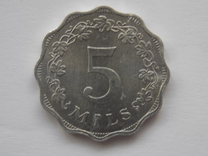 5 MILS 1972 MALTA -XF