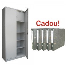 FISET METALIC CU 3 RAFTURI SI SEIF ECO+, 900x400x1800 mm (LxlxH) +5 Bibliorafturi Cadou!