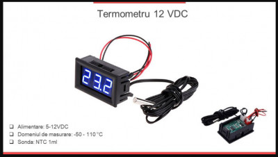 Termometru auto 12V foto