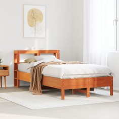 vidaXL Cadru pat fără saltea, maro ceruit, 90x190 cm, lemn masiv pin 3306170