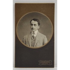 FOTOGRAF HIRSBRUNNER , LUCERN , ELVETIA , TANAR IN MEDALION , FOTOGRAFIE C.D.V. , CCA. 1900