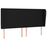Cumpara ieftin Tablie de pat cu aripioare, negru, 203x23x118/128 cm, textil