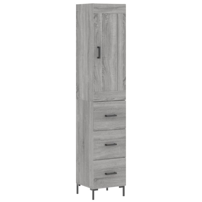 Dulap inalt, gri sonoma, 34,5x34x180 cm, lemn prelucrat