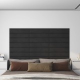 VidaXL Panouri de perete 12 buc. Negru 60x15 cm catifea 1,08 m&sup2;