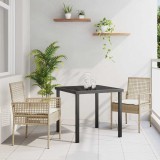 VidaXL Set de masă pentru grădină cu pernă 3 pcs Bej Rattan poli 3379891