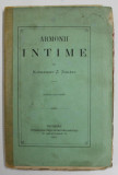 ARMONII INTIME - poezii de ALESSANDRU Z. SIHLENU , 1871 * PREZINTA PETE DE CERNEALA SI COTOR REFACUT