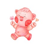 Cumpara ieftin Sticker decorativ Porcusor, Roz, 62 cm, 3239ST, Oem