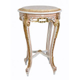 Masa din lemn masiv alb antichizat cu decoratiuni aurii CAT195, Mese si seturi de masa