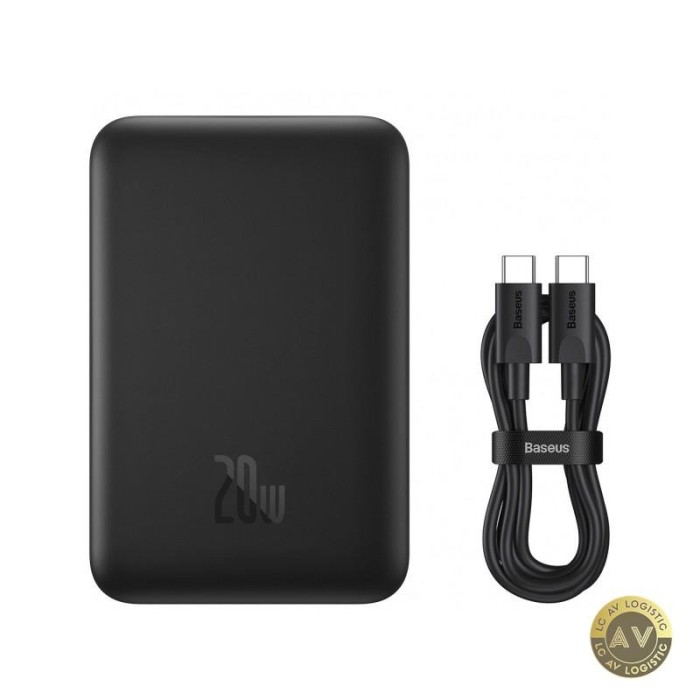 Baterie Externa Wireless Baseus Magnetic Mini 10000mAh 20W PD + FQI 1 x QI - 1 x USB-C Neagra PPCX070001