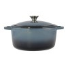 Oala Fonta Emailata Albastra 5.2L Perfect Home cu Capac Inox, 26cm. Compatibila Aragaz, Electric, Cuptor