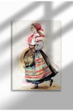 RF-20|Poster Folclor Rom&acirc;nesc, Costume Tradiționale, Imprimeu Digital pe P&acirc;nză, Artă Murală Etnică Vintage | A4 (21 x 29.7 cm) - RF-20