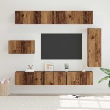 VidaXL Set comodă TV 8 pcs Lemn vechi 30.5 x 30 x 90 cm Lemn compozit