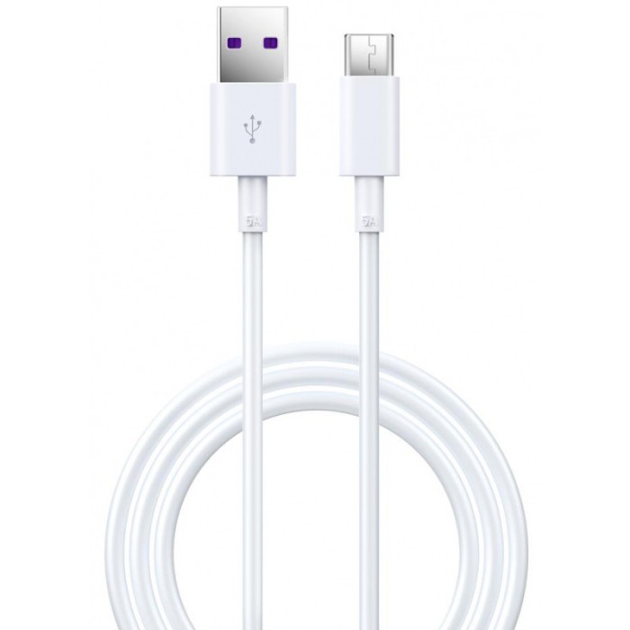 Cablu Date si Incarcare USB la USB Type-C DEVIA Shark, 5A, 1.5 m, Alb