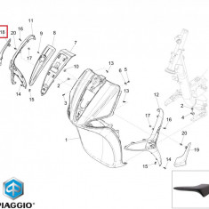 Deflector fata (ornament) dreapta original Piaggio Liberty iGet (15-23) 4T 3V 125-150cc - culoare: negru mat