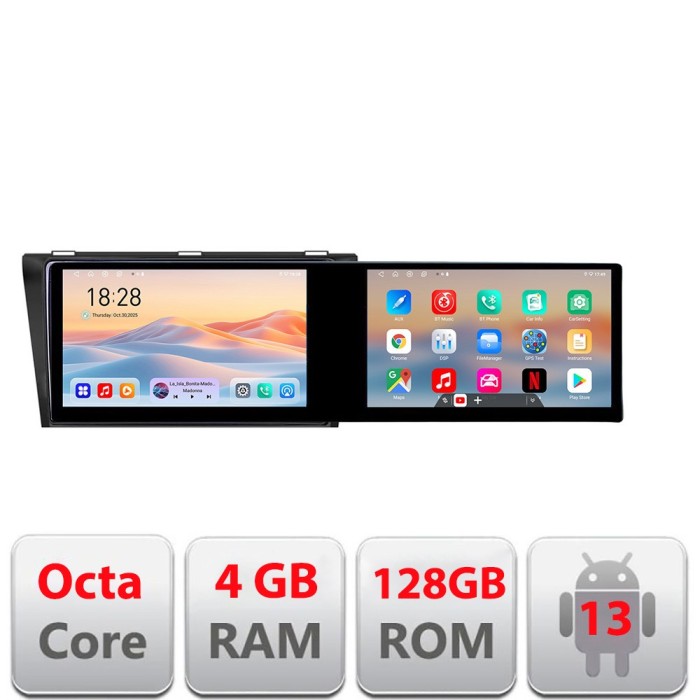 Navigatie Mazda 3 2004-2009 Kit-161 Edotec 2 ecrane 8 core 4+128 21.6 inch Incell android Wifi 5Ghz gps internet CarStore Technology