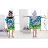 Prosop de baie si plaja, tip pelerina halat cu gluga, model rechin pentru copii, PEL01WZ3