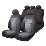 Huse auto universale pentru scaune fata si spate set 9 piese SC22 AMiO, negru-gri, compatibile cu airbag, pentru majoritatea autoturismelor
