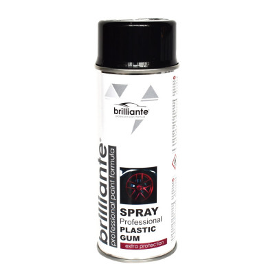 Spray Vopsea Cauciucata Brilliante, Negru, 400ml foto