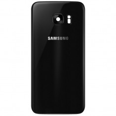 Capac Baterie - Geam Camera Spate - Geam Blitz Samsung Galaxy S7 Edge G935, Negru, Second Hand foto