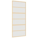Cumpara ieftin Usa glisanta, auriu, 90x205 cm, sticla ESG mata si aluminiu