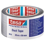 Banda adeziva textila Tesa Basic Duct Tape argintie 25 m x 50 mm