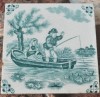 Lot de 11 placi de faianta Delft Green Olanda 1900 - 1950 din recuperari