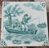 Lot de 11 placi de faianta Delft Green Olanda 1900 - 1950 din recuperari