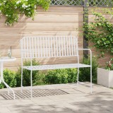 vidaXL Bancă Alb Metal 103.5 x 51.5 x 90 cm Durabil Bancă de exterior