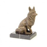 Vulpe-statueta din bronz pe un soclu din marmura SL-56