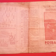 Program (vechi) meci fotbal PETROLUL Ploiesti-RAPID Bucuresti (22.10.1967)