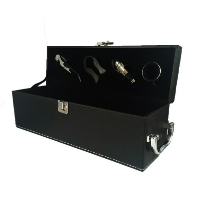 Cutie Pentru Vin cu Accesorii 1 Spatiu Neagra WZ2111 foto