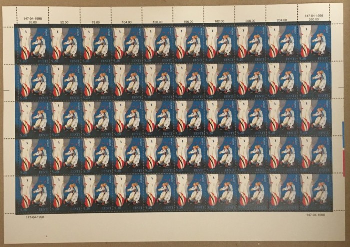 Estonia 1998 50 x Europa CEPT Festivals in block Mi.325 MNH CD.004