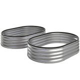 Outsunny Paturi &icirc;nălțate metalice Set de 2 135 x 90 x 30 cm Paturi ovale cu bandă de cauciuc | Aosom Romania