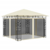 VidaXL Pavilion cu plasă anti-ț&acirc;nțari, crem, 3x3x2,73 m, 180 g/m&sup2;