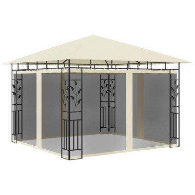 vidaXL Pavilion cu plasă anti-ț&amp;acirc;nțari, crem, 3x3x2,73 m, 180 g/m&amp;sup2; 47969 foto