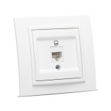 Priză date 1xRJ45 Cat6e alb mat Zena - ELBI