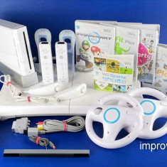 Set PREMIUM Nintendo Wii+placa fitness+HDMI 310 jocuri+ 2manete+2volane